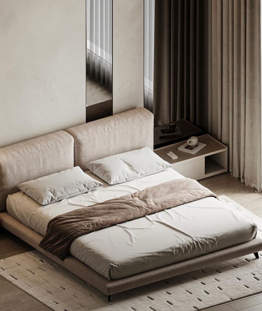 Bedroom wall panel feature